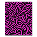 Vibrant Pink Black Maze Texture Rug