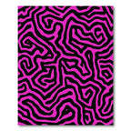 Vibrant Pink Black Maze Texture Rug
