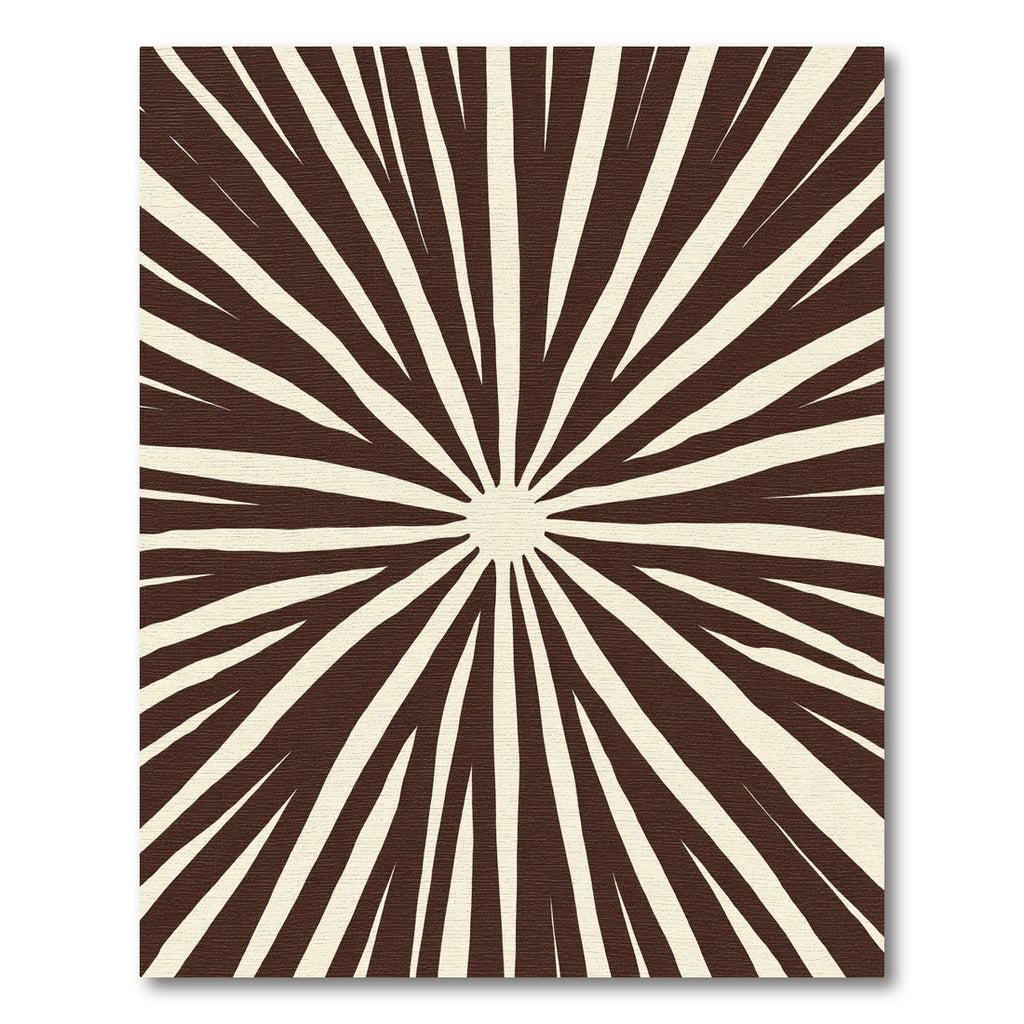 Radiating Sunburst Brown Cream Rug