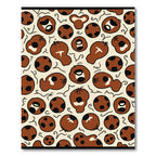 Brown Ochre Playful Figures Random Layout Rug