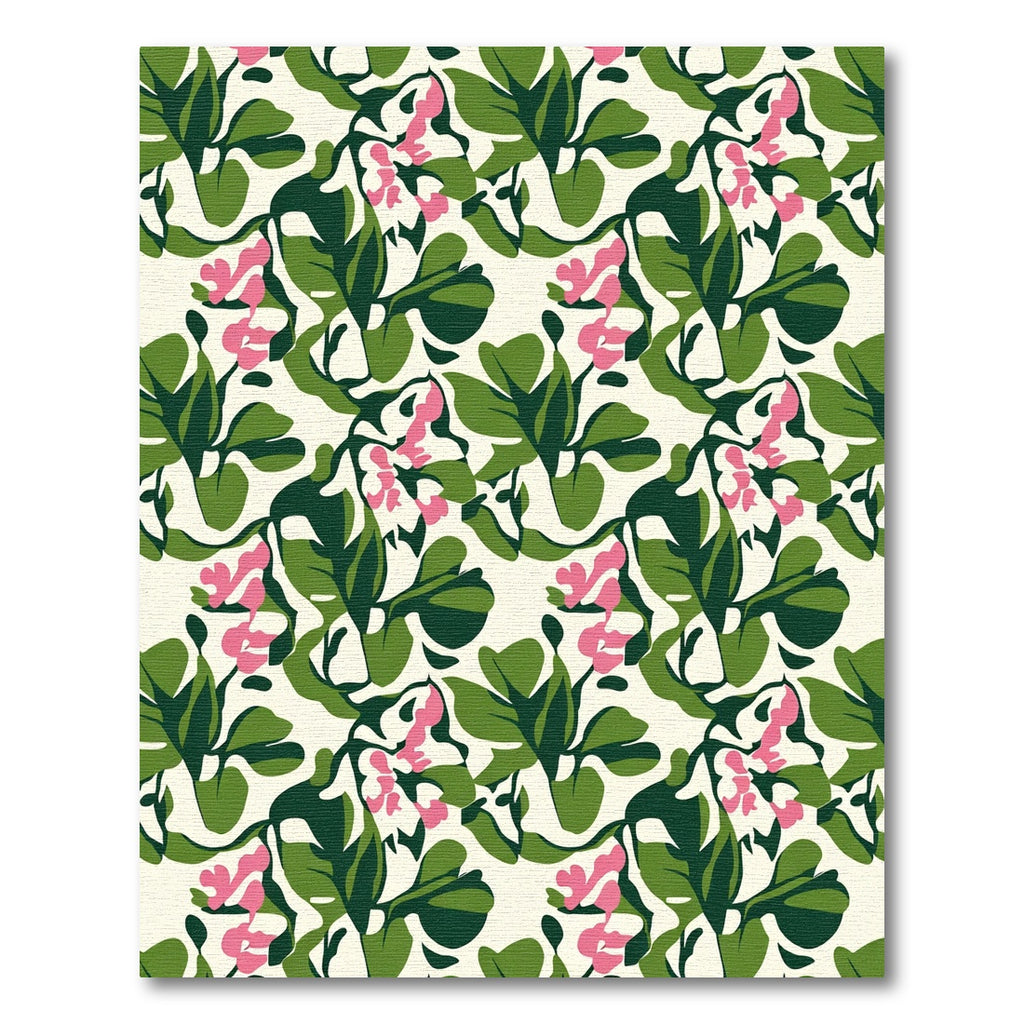 Whimsical Pink Flower Garden Foliage Rug