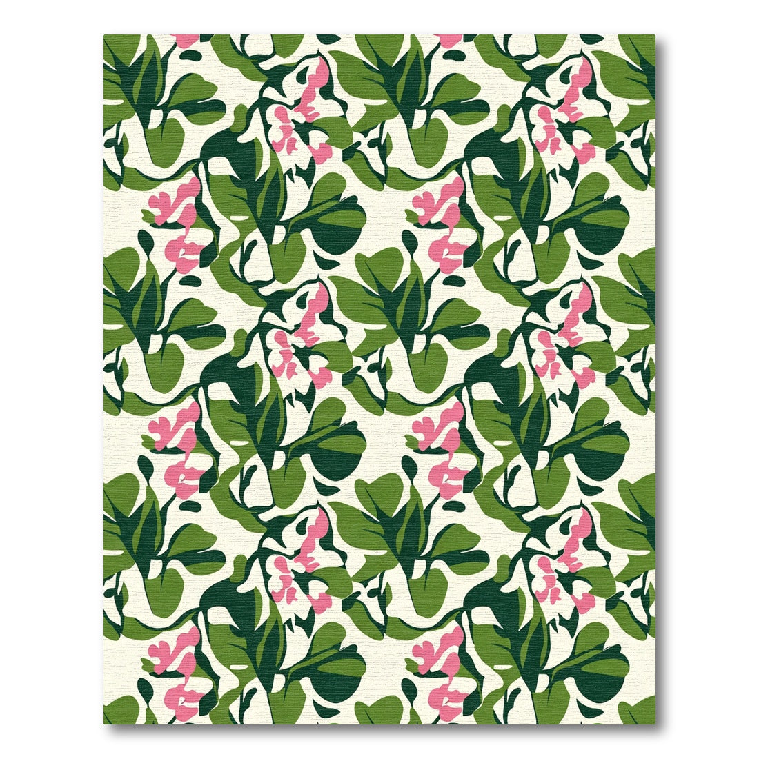 Whimsical Pink Flower Garden Foliage Rug