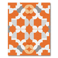 Orange White Geometric Mid Century Rug