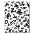 Abstract Black Whimsical Clover Spots Rug