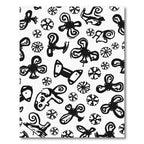 Abstract Black Whimsical Clover Spots Rug