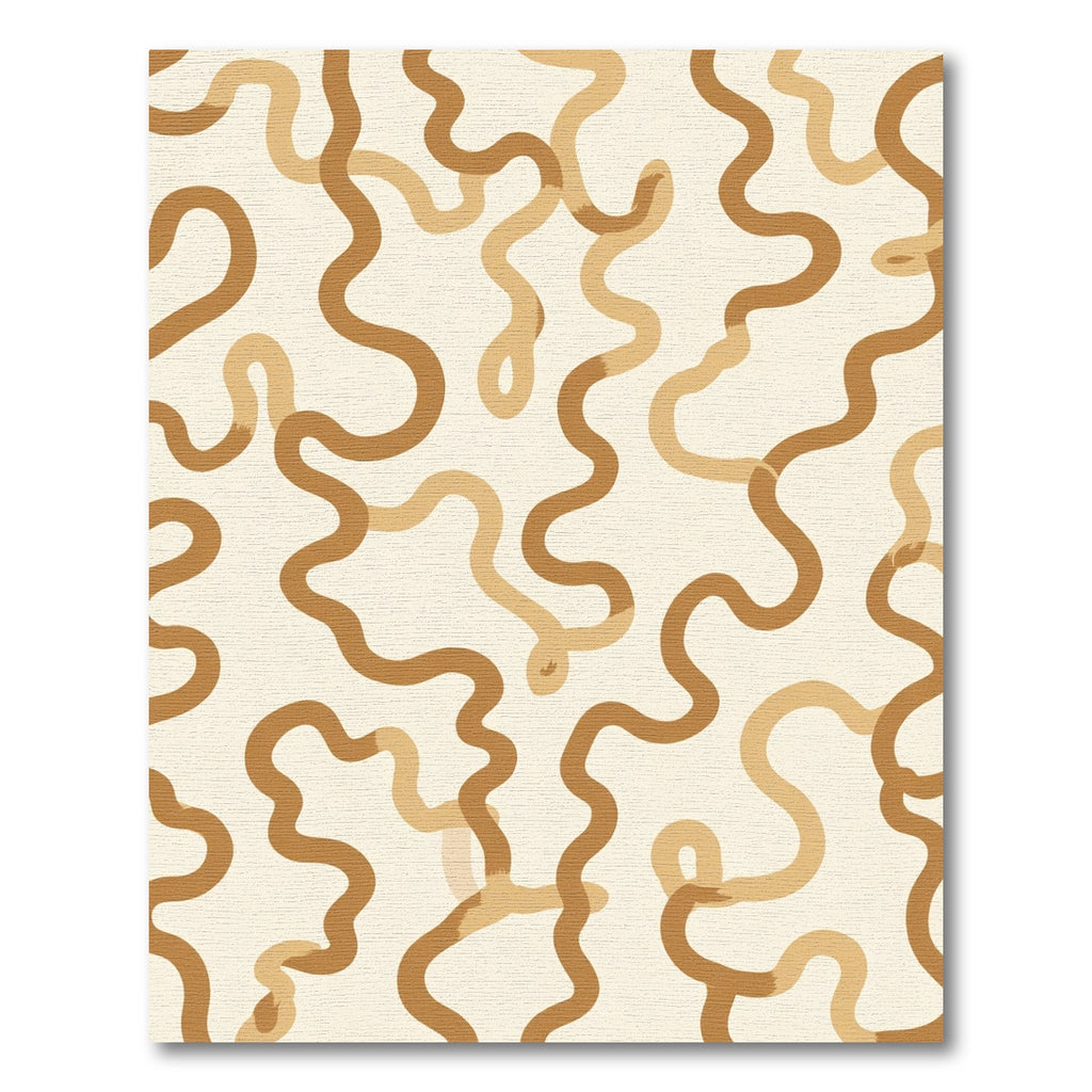 Earthy Tan Wavy Stripe Rug