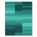 Teal Gradient Geometric Blocks Rug