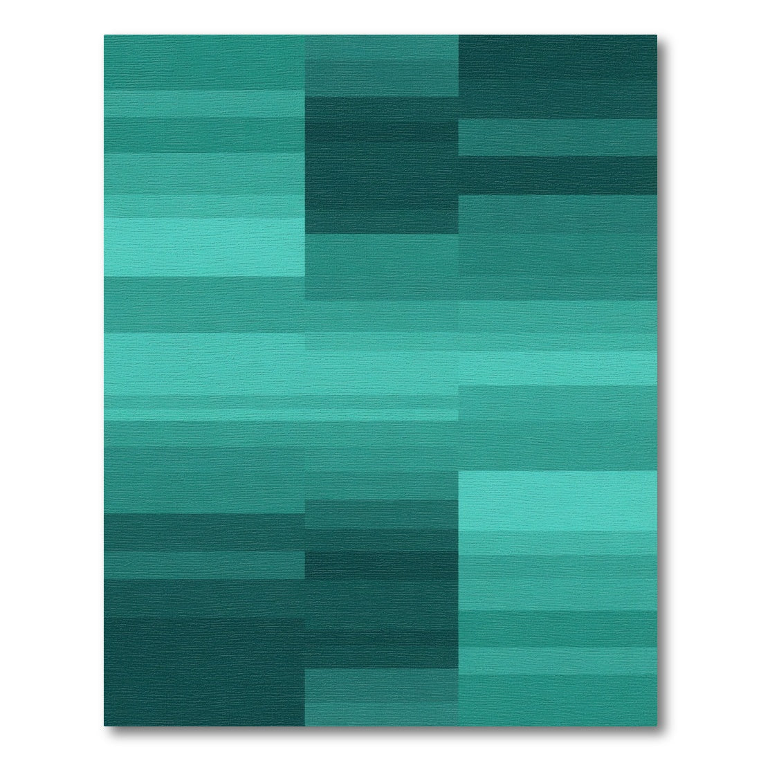 Teal Gradient Geometric Blocks Rug