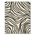 Cream Black Organic Stripe Waves Rug