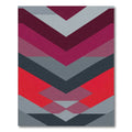 Bold Red Gray Chevron Geometric Rug