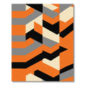 Orange Black Gray Geometric Angles Rug