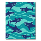 Deep Blue Shark Wave Repeat Rug