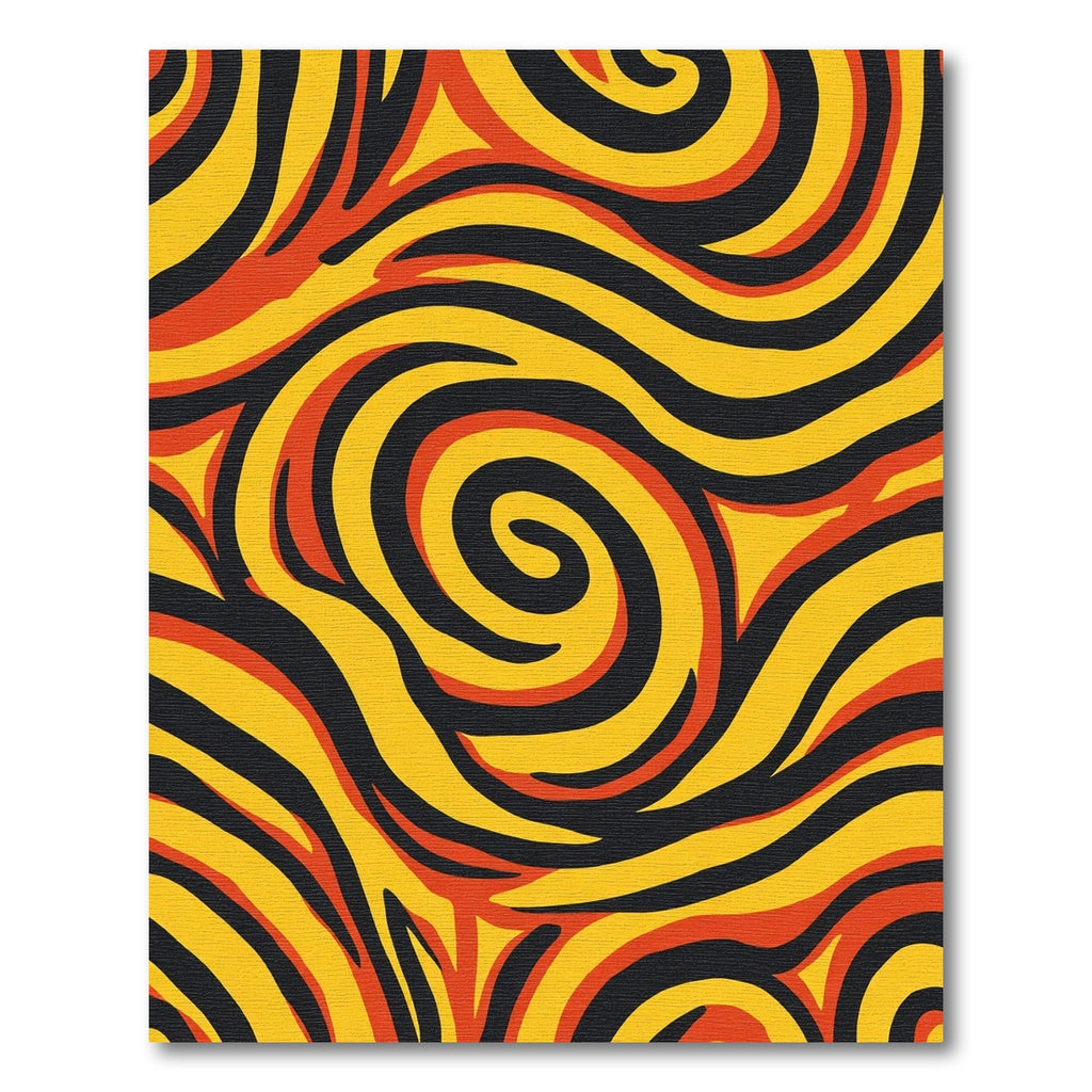 Bold Orange Yellow Swirl Abstract Rug