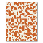 Terracotta Abstract Organic Grid Rug