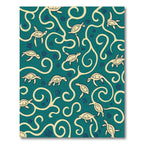 Coastal Teal Turtle Swirl Arrangement Rug