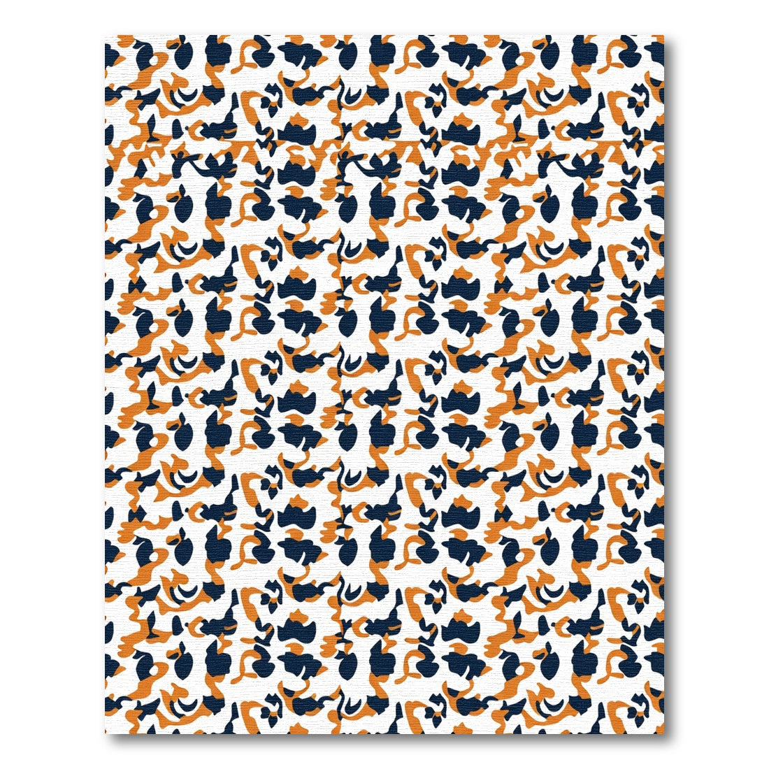 Burnt Orange Navy Camouflage Abstract Rug