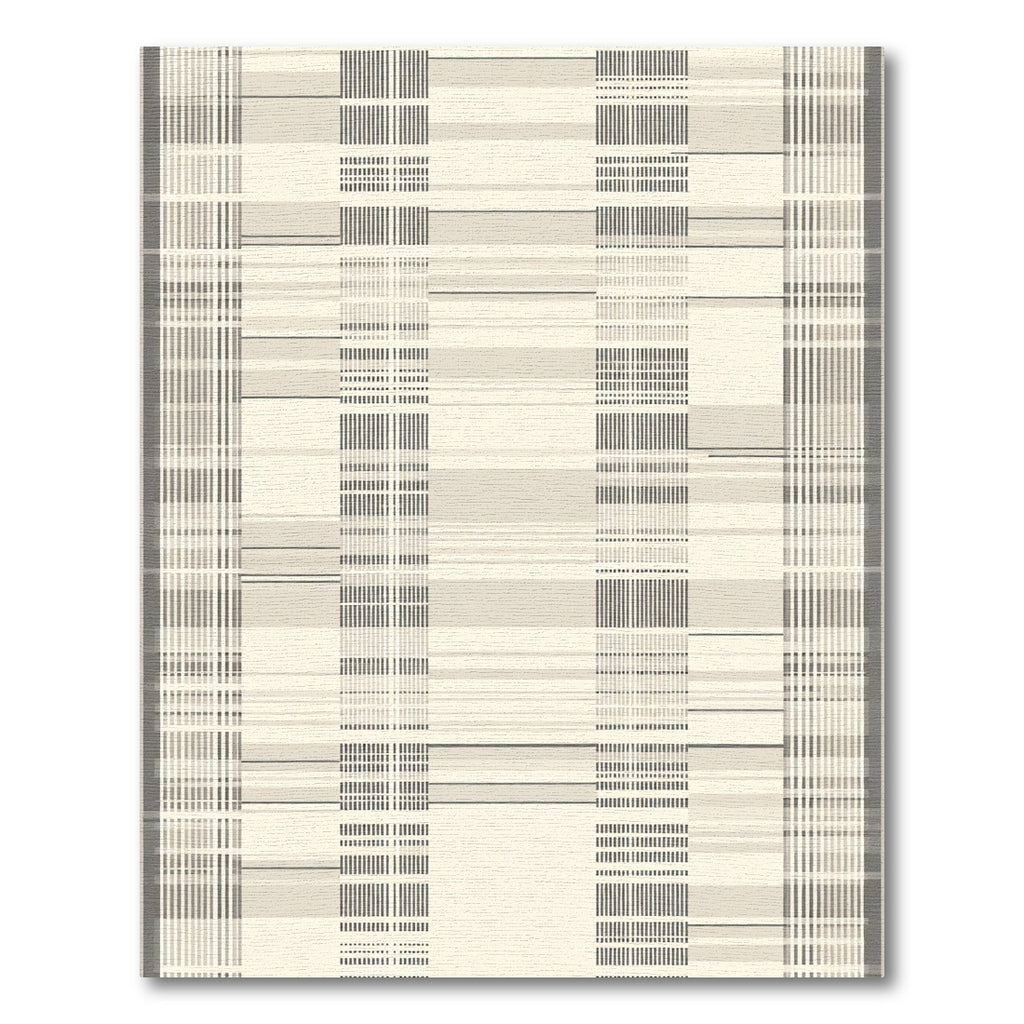 Grey and Cream Geometric Rug