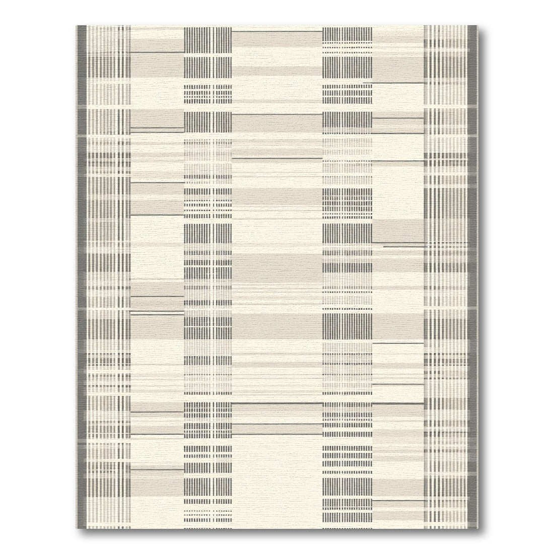 Grey and Cream Geometric Rug