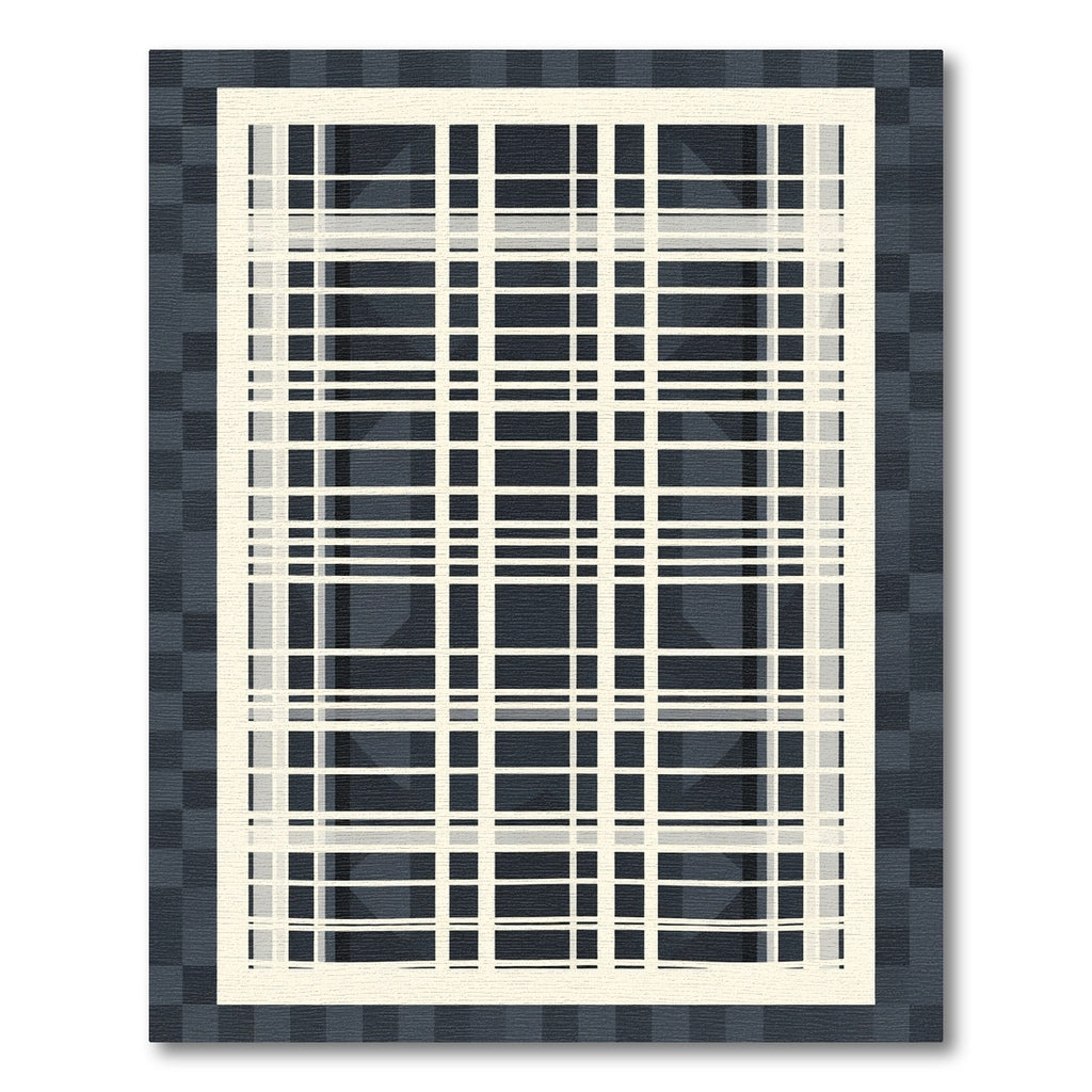 Cream Grid Overlay Dark Background Rug