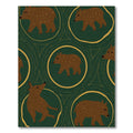 Woodland Bear Medallion Hunter Green Rug
