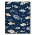 Deep Blue School of Fish Rug