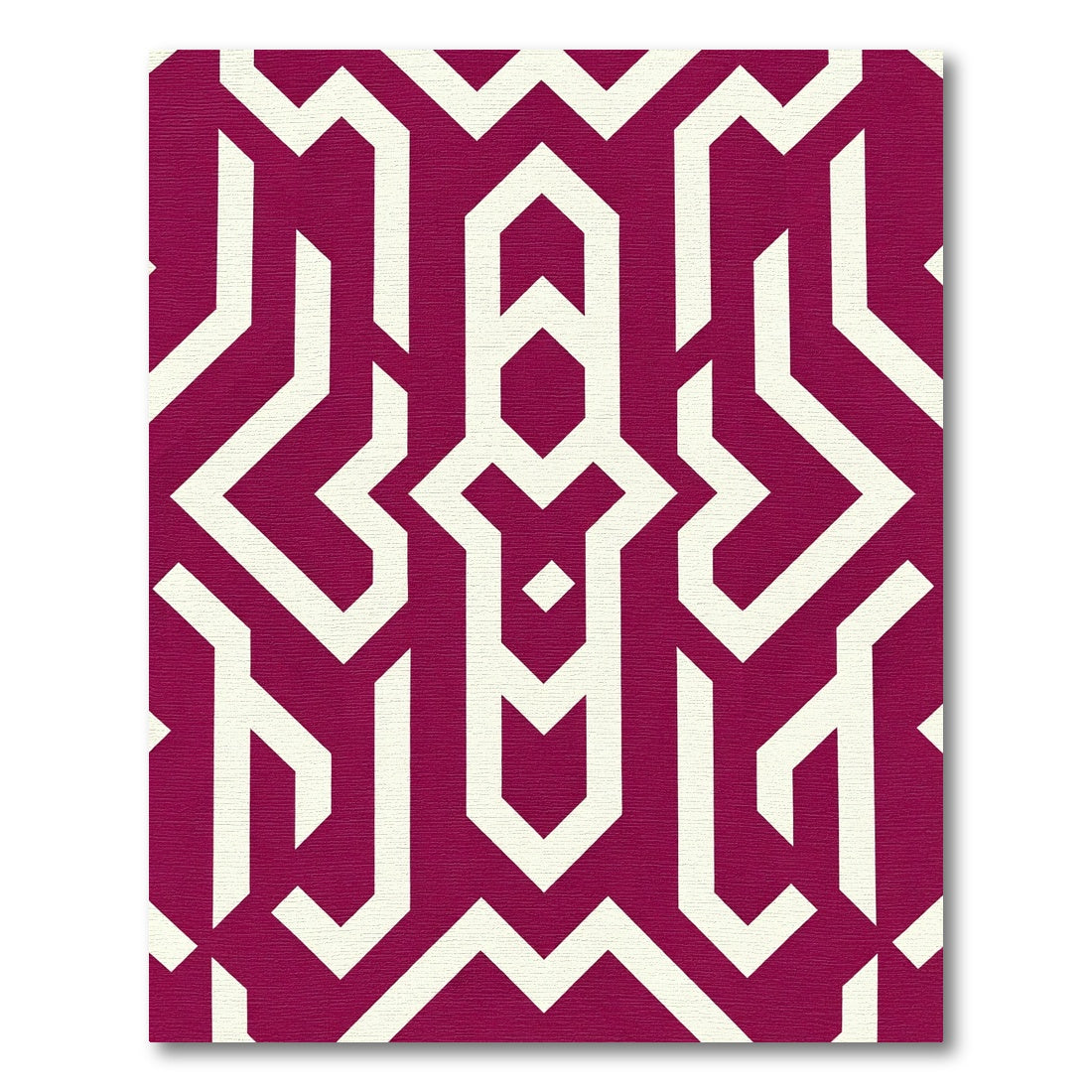 Deep Crimson Abstract Geometric Lattice Rug