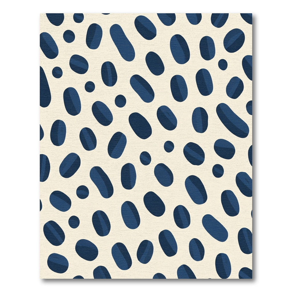 Navy Blue Abstract Blob Arrangement Rug
