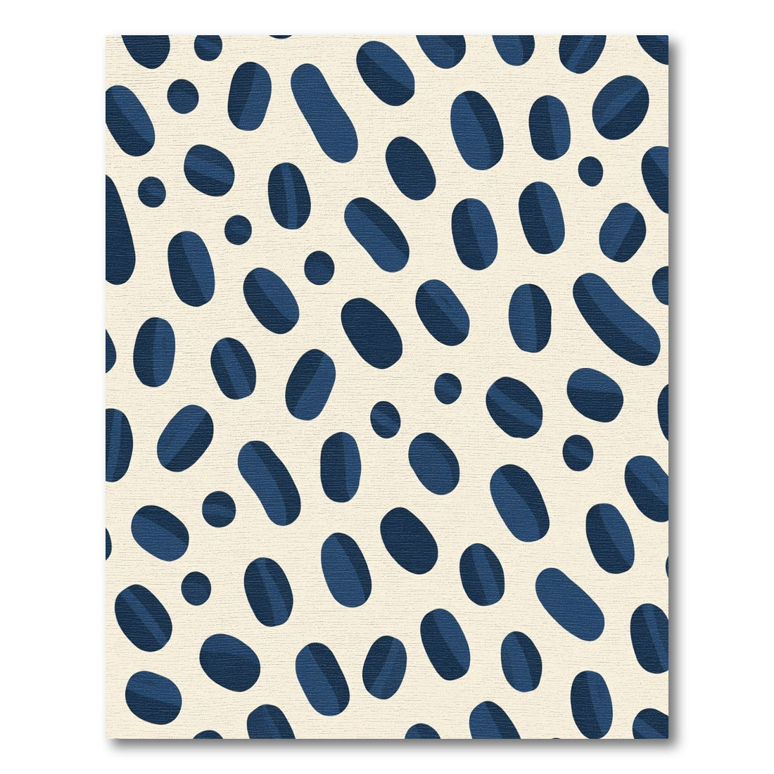 Navy Blue Abstract Blob Arrangement Rug