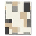 Abstract Geometric Tan Black Stripe Arrangement Rug