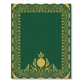 Emerald Green Golden Floral Crest Rug