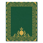 Emerald Green Golden Floral Crest Rug