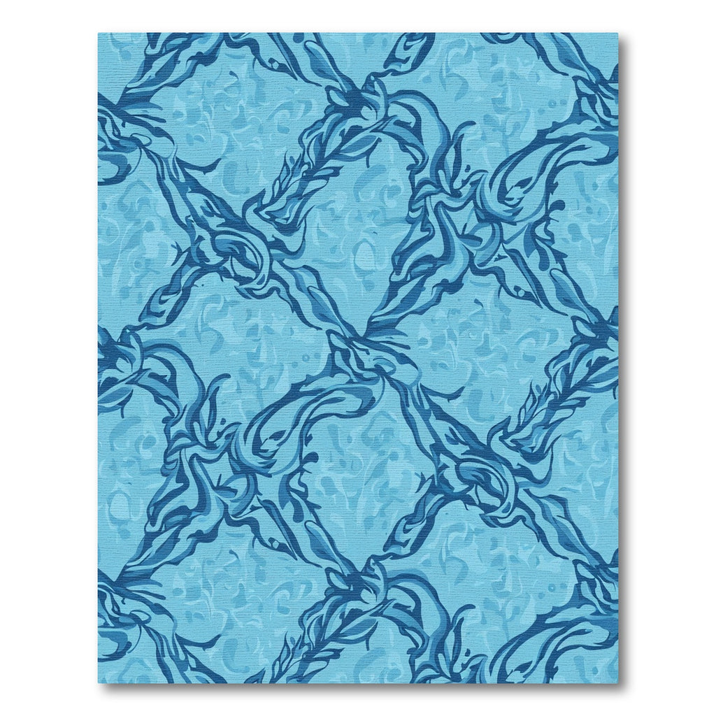 Aqua Blue Swirl Diamond Rug