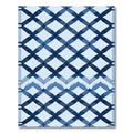 Deep Blue Lattice Overlay Rug
