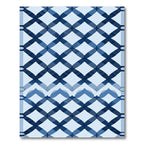 Deep Blue Lattice Overlay Rug