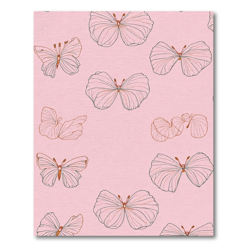 Pink Butterfly Garden Outline Rug