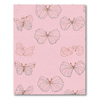 Pink Butterfly Garden Outline Rug
