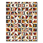 Abstract Geometric Squares with Color Blocks Rug
