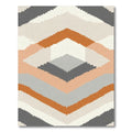Terracotta Gray Diamond Chevron Rug