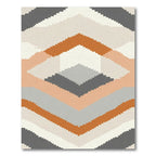 Terracotta Gray Diamond Chevron Rug