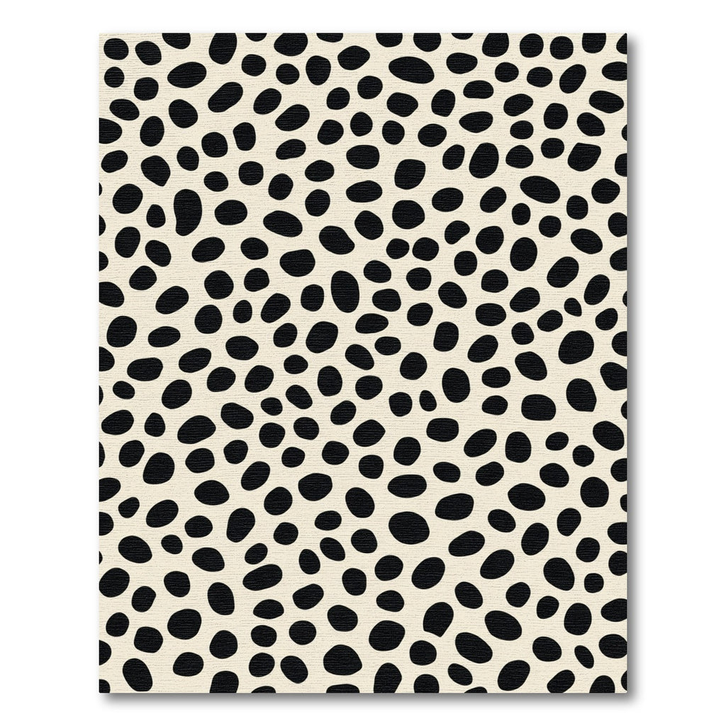 Black and Cream Spotty Animal Print Rug