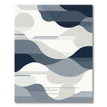 Oceanic Waves Abstract Navy Rug