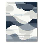 Oceanic Waves Abstract Navy Rug