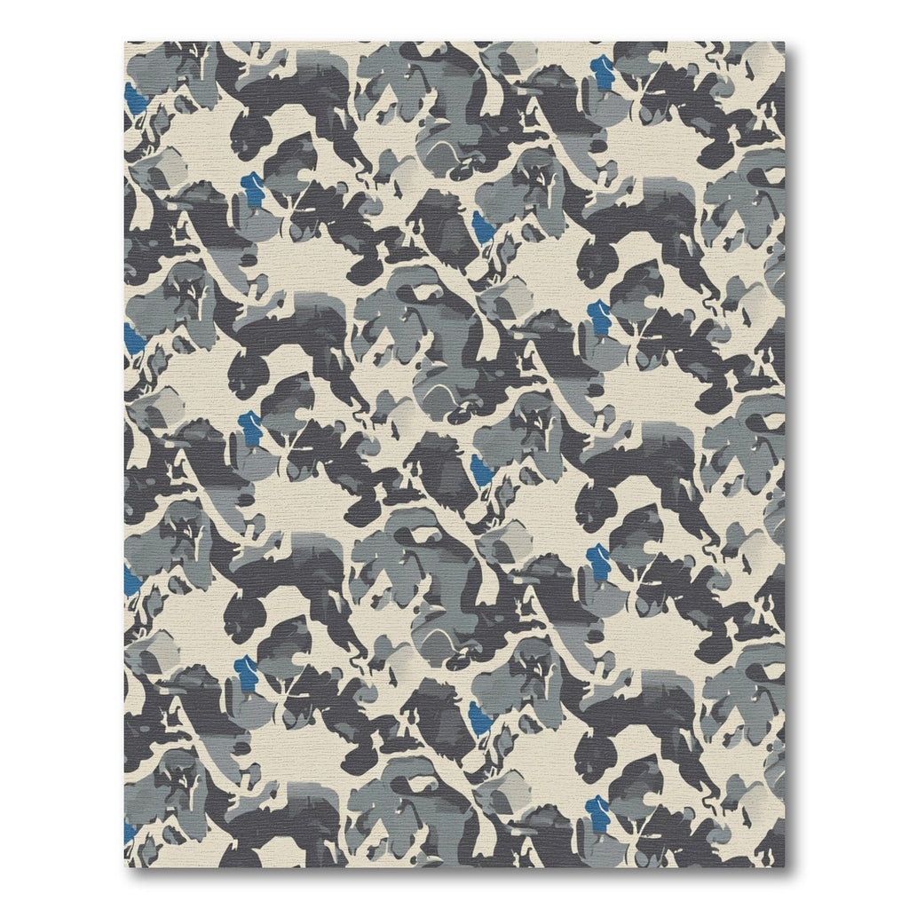 Mottled Gray Blue Abstract Shapes Rug