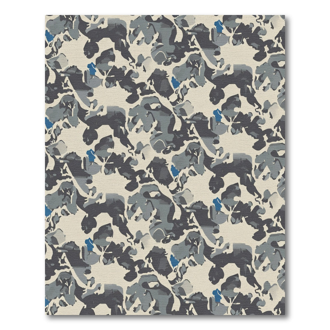 Mottled Gray Blue Abstract Shapes Rug
