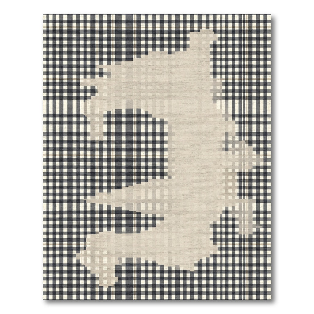 Dark Plaid Speckled Abstract Rug