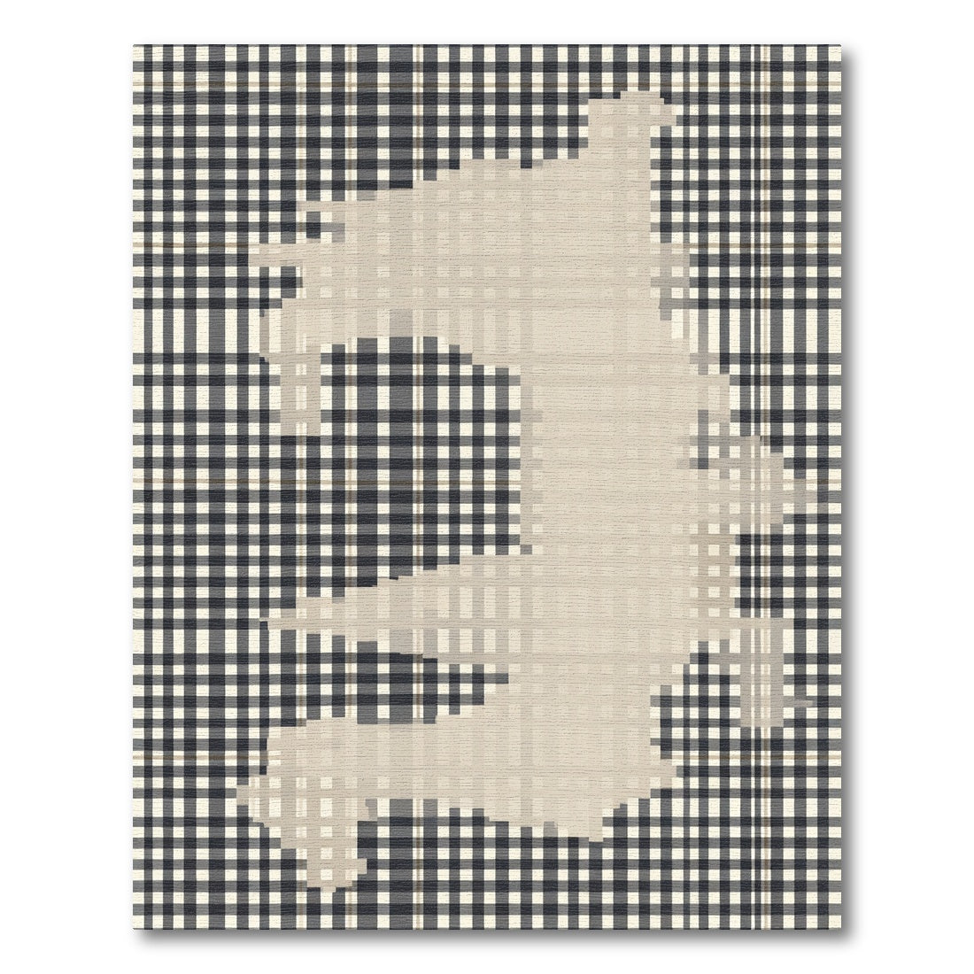 Dark Plaid Speckled Abstract Rug
