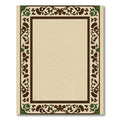 Brown Forest Floral Border Rug