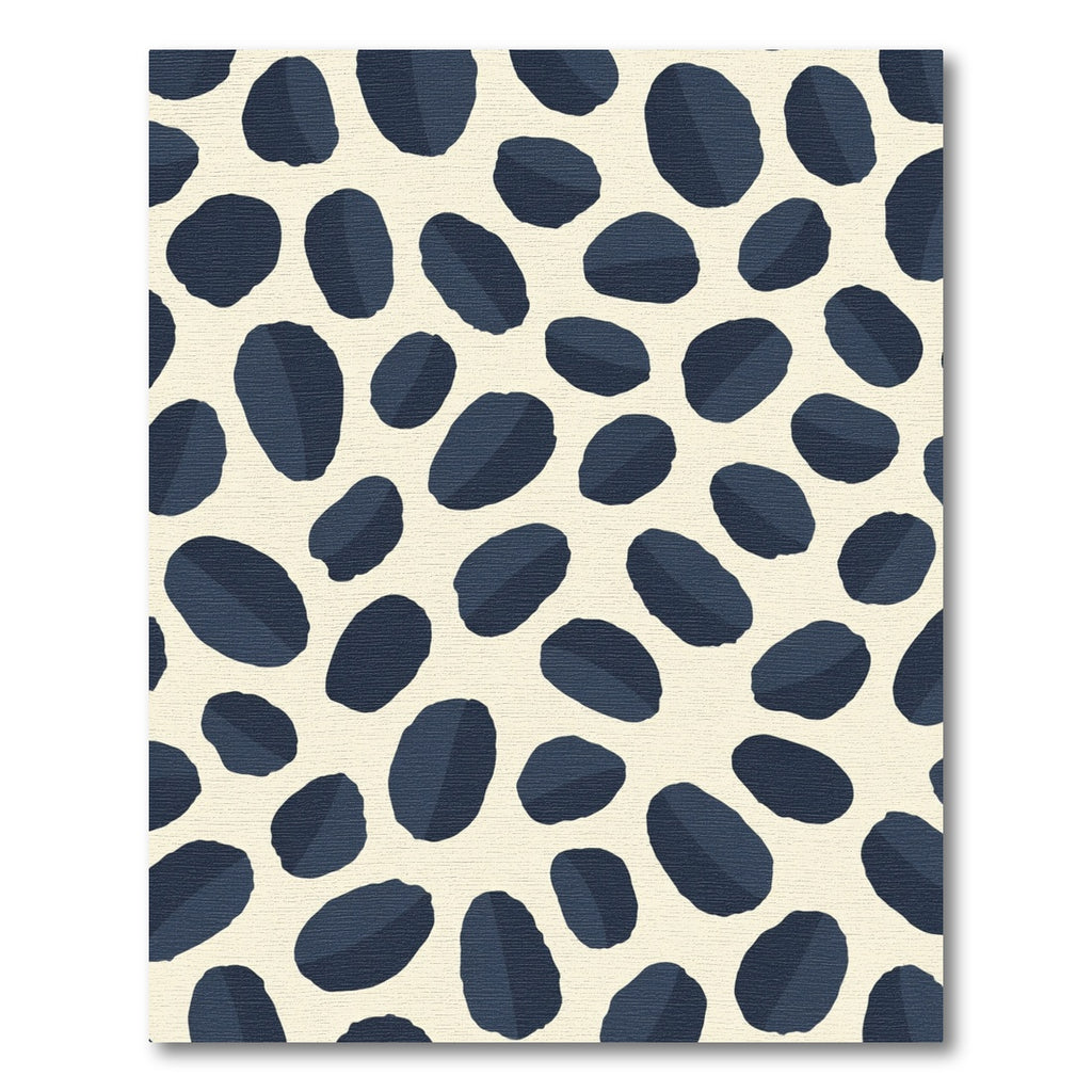 Navy Blue Abstract Blob Composition Rug