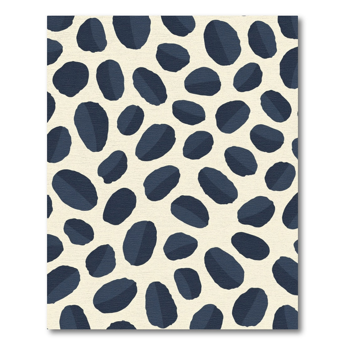 Navy Blue Abstract Blob Composition Rug