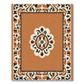 Terracotta Medallion Floral Border Rug